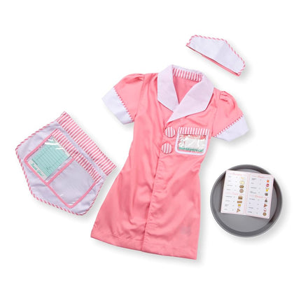 Melissa & Doug Waitress Role Play Costume Set (Frustration-Free Packaging, 7 Pieces)