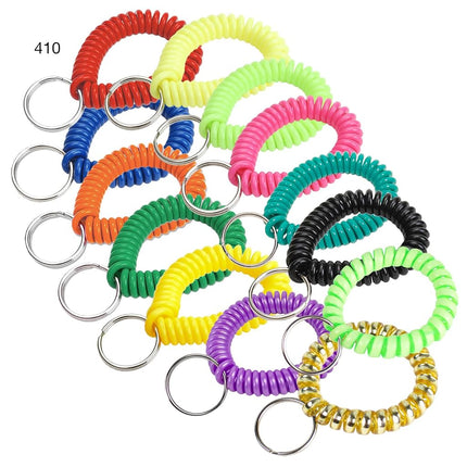 Lucky Line 5 x Spiral Wrist Spool with Steel Key Fob Flexible Stretch to 12" Teal (4103805)