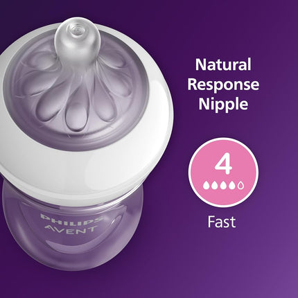 Philips AVENT Natural Baby Bottle with Natural Response Teat, Clear, 330 ml, 2 Pack SCY906/02
