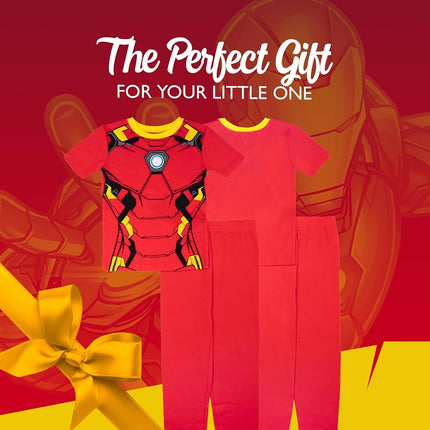 Marvel Boys 2-Piece Snug-Fit Cotton Holiday Pajamas Set, Soft & Cute for Kids, I Am Ironman, 8