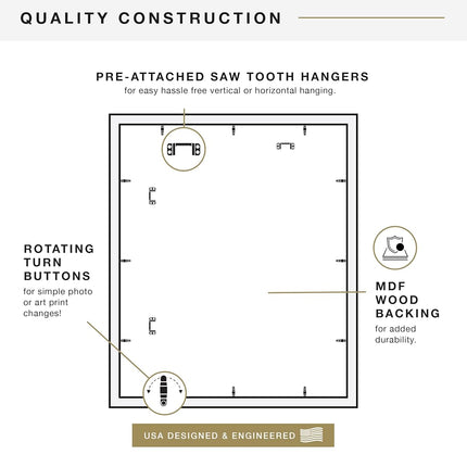 MCS Studio Gallery 20x24 Matted Poster Frame with 16x20 Picture Display, Black Woodgrain Engineered Wood Vertical & Horizontal Wall Hanging Large Picture Frame for Photos, Posters & Art Prints (1-Pack