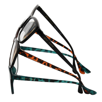 Lentes de lectura Telcroc de Betsey Johnson para mujer, Negro, Carey, Carey verdoso, 2.5X