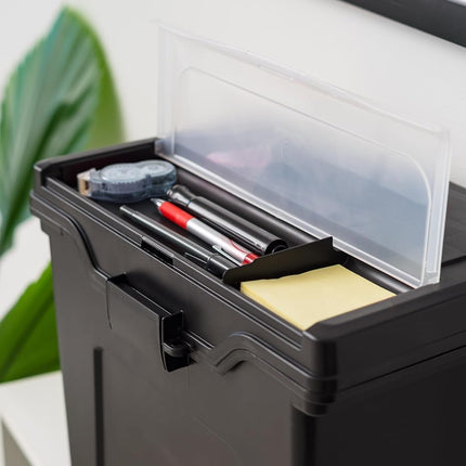 IRIS USA Plastic Office Storage File Box, Black