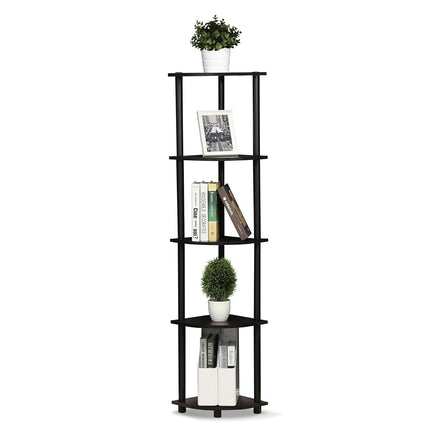 Furinno TURN-N-TUBE 5-Tier Corner Shelf, Bookcase,