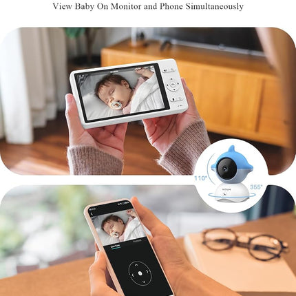 WUUK 2K Baby Monitor with Camera and Audio (Blue)