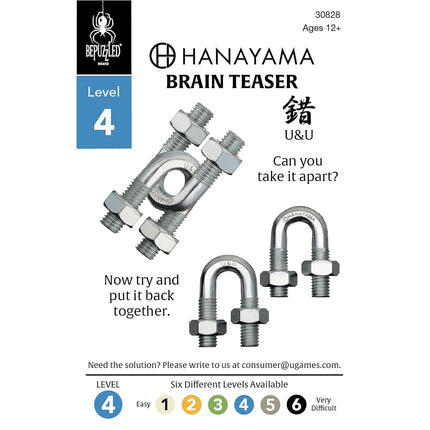 Bepuzzled,U&U Hanayama Metal Brainteaser Puzzle Mensa Rated Level 4, for Ages 12 and Up