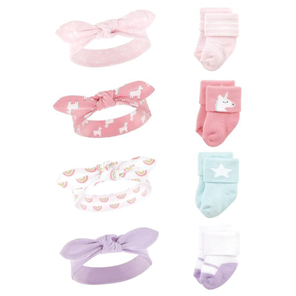 Hudson Baby Set de diadema y calcetines para bebé, diseño de unicornio, 1 unidad (paquete de 1)