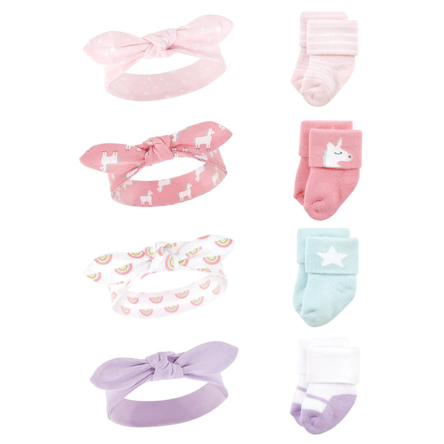 Hudson Baby baby-girls Headband and Socks Set, Uni