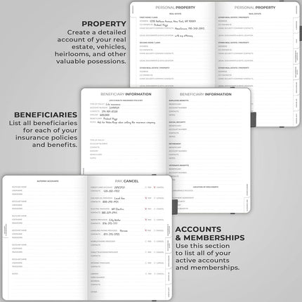 Clever Fox End of Life Planner – Final Arrangements Organizer for Beneficiary, Will Preparation, Last Wishes & Funeral Planning, A4 (Silver Black)