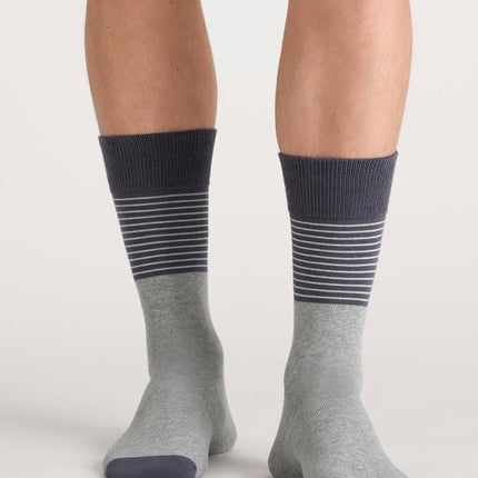 Ted Baker Men's 3 Pack Pattern Crew Dress Socks, Grey Heather/Black, One Size