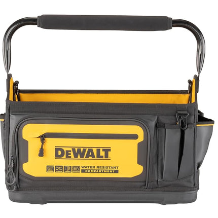 DEWALT DWST60106-1 Tool Tote – 36 pockets, IP54 water-resistant, 1680D fabric, waterproof base, ergonomic handles and a padded shoulder strap make it easy to carry.