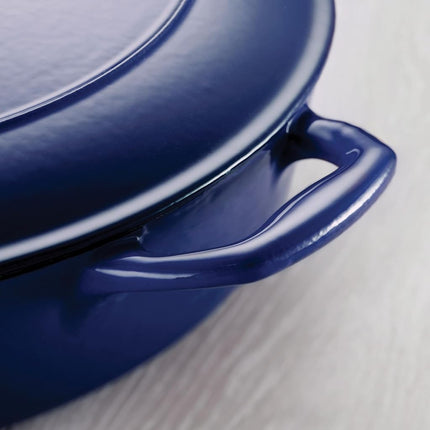 Tramontina Covered Round Dutch Oven Enameled Cast Iron 6.5-Quart Gradated Cobalt, 80131/076DS