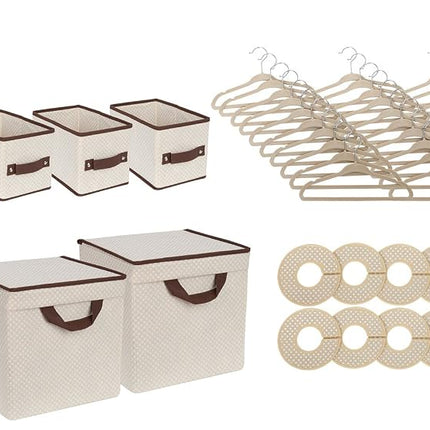 Delta Children Nursery Storage 48 Piece Set - Easy Storage/Organization Solution - Keeps Bedroom, Nursery & Closet Clean, Beige