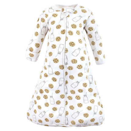 Hudson Baby Bebé Algodón Saco de Dormir Usable de Manga Larga, Manta, Galletas de Leche y Menta Manga Larga, 12-18 Meses