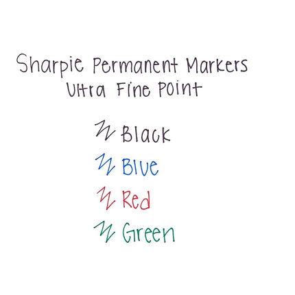 Sanford Sharpie Ultra Fine Point Permanent Markers 5/Pkg-Red, Blue, Green & 2 Black,Packof1,