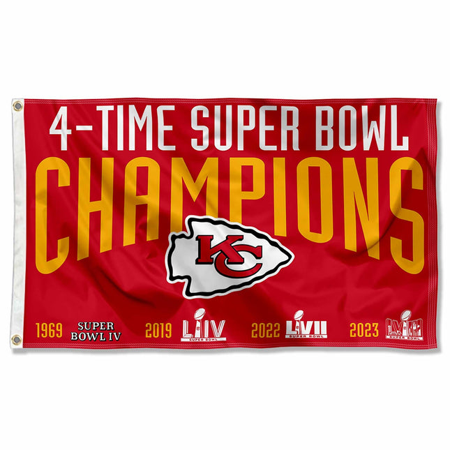 Kansas City Chiefs 4 Time Super Bowl Champions Fla