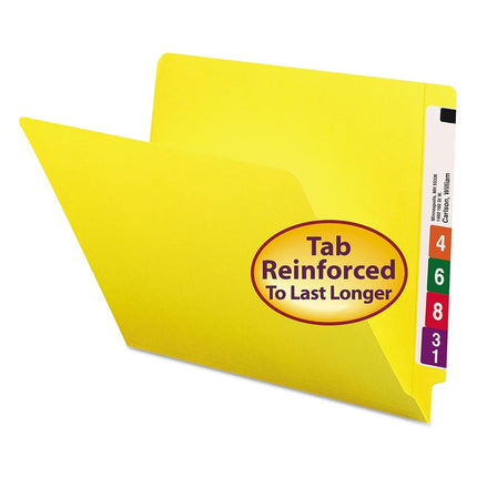 Smead End Tab Folder, Letter, Straight, 11 Point, Yellow, 100 Per Box (25910)