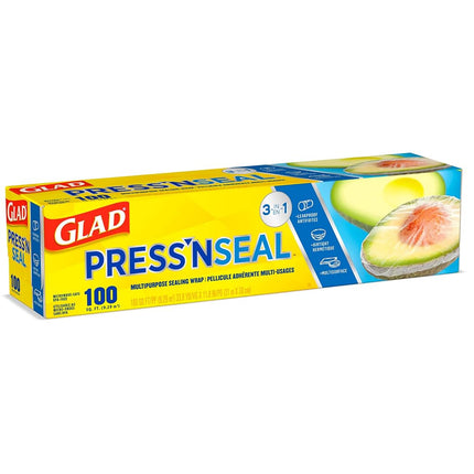 Glad Press'n Seal Plastic Food Wrap - 100 Square Foot Roll - 3 Pack