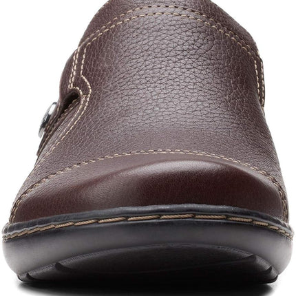 Clarks Women's Cora Poppy Loafer, Dark Brown Tumbled, 7 Narrow