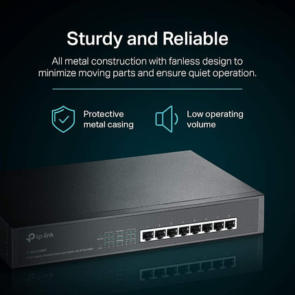 TP-Link 5-Port Gigabit Ethernet Network Switch (TL-SG105), Ethernet Splitter, 8 PoE+ Ports