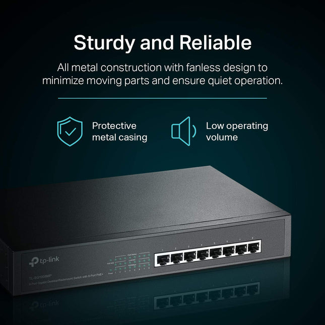 TP-Link 5-Port Gigabit Ethernet Network Switch (TL-SG105), Ethernet Splitter, 8 PoE+ Ports