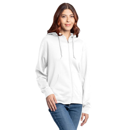 Fruit of the Loom Unisex's Eversoft Fleece Hoodies, Pullover, Moisture Wicking & Breathable, Sizes S-4x Shirt, White Full Zip, XXL