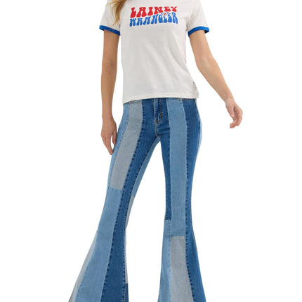 Wrangler Women's Lainey Wilson Slim Ringer Tee, Wh