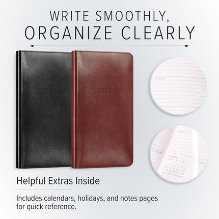 Gallery Leather Pocket Weekly Monthly Planner 2027 Acadia Malibu