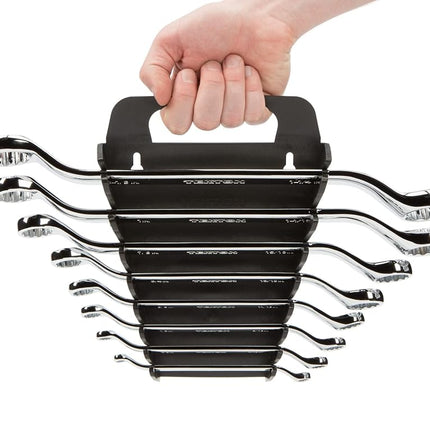 TEKTON 45-Degree Offset Box End Wrench Set with Holder, 8-Piece (1/4-1-1/4 in.) | WBE23408