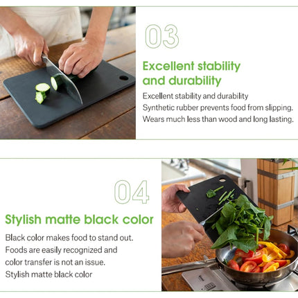 Rubber Rubber NBD003 Cutting Board, Synthetic Rubber, Black, L, Made in Japan 14.6 x 9.4 x 0.3 inches (370 x 240 x 8 mm) (L)