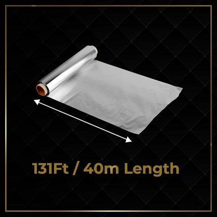 LuxLiv ® 17.7" / 45cm Extra Wide 131 ft / 40m Premium Heavy Duty 20 Micron Thick Kitchen Foil Catering Aluminum Tin Foil Roll Aluminium