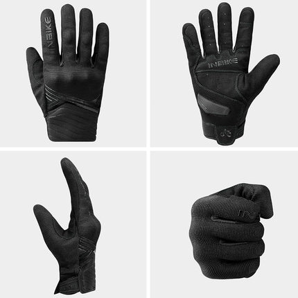 INBIKE Breathable Mesh Motorcycle Gloves Touchscreen with TPR Palm Pad Hard Knuckle Black Medium