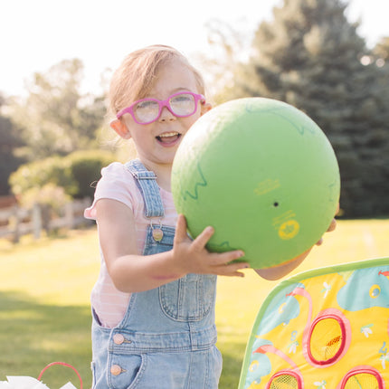 Pelota clásica de goma con diseño de rana Sunny Patch de Melissa & Doug - Se vende DESINFLADA
