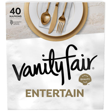Serviettes de table Vanity Fair Entertain, 320 unités, en papier blanc