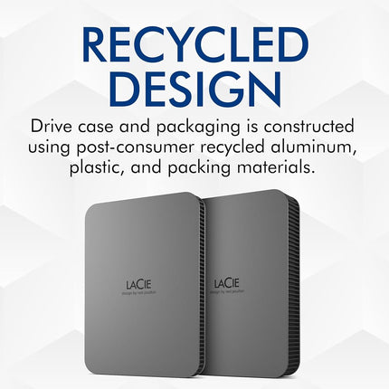 LaCie Mobile Drive Secure 4TB, Portable External Hard Drive 2.5", PC Mac iPad & iPhone, Data Rescue Service (STLR4000400)