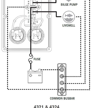 Blue Sea Systems 4321 Circuit Breaker Switch Panel, Black, Gray