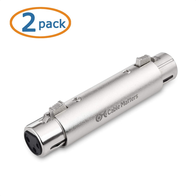 Cable Matters, paquete de 2 adaptadores de cambio de género XLR a XLR - Hembra a hembra