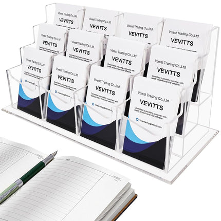 Vevitts Vertical Business Card Holder, Acrylic Bus