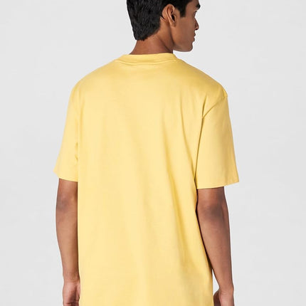 Hugo Men's Dapolino Relaxed Fit Cotton T-Shirt with Logo Print, Sunset Yellow, Large