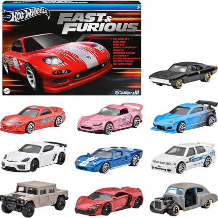 Hot Wheels 10-Pack Fast & Furious HVX27 Car Toy, M
