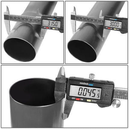 DNA MOTORING ZTL-PP-30-45-RAW 45 Degree DIY Custom Mandrel Exhaust Tubing, 3" OD, Mild Steel,Universal Fit