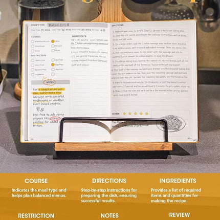 hi!SCI Blank Recipe Book to Write in Your Own Recipes, Large Recipe Notebook with 192 Pages, 7" x 10" Hardcover Recipe Journal for Family Cooking Lover (Marigold)