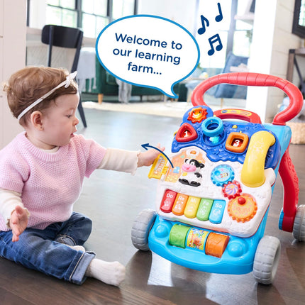 Andador de aprendizaje VTech Sit-To-Stand (embalaje sin frustraciones), azul
