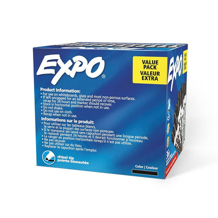 EXPO Low Odor Dry Erase Markers, Chisel Tip, Black, (Pack of 6, 216 Count Total)