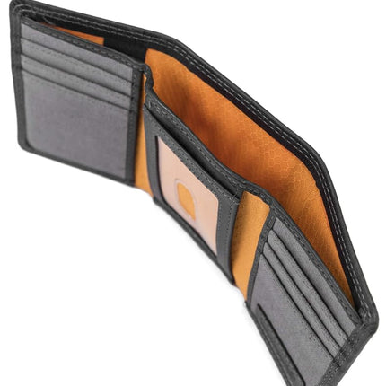 Timberland PRO mens Leather Rfid Trifold With Id Window Wallet, Black/Brandy, One Size UK