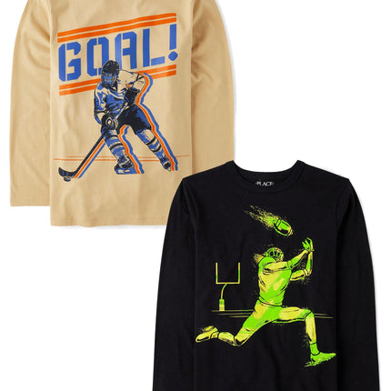 The Children's Place Boys' Sports Long Sleeve Grap