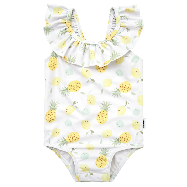 Gerber Girls' One-Piece Swimsuit, Pineapples, 12 M
