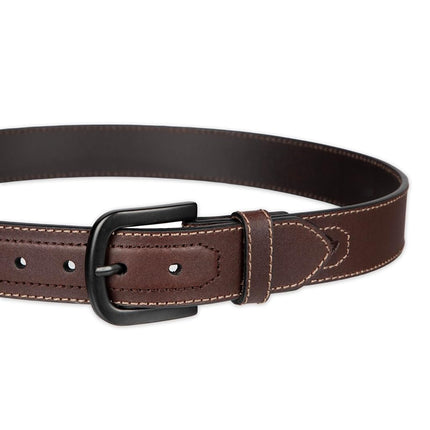 Dickies Men's Industrial Strength Leather Belt – Workwear, Durable, Reinforced, Heavyweight, Brown Heavy Stitch, X-Large (42-44)