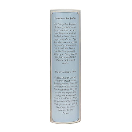 Stonebriar LED Saint Prayer Candle — Automatic Timer, Flameless Candle for Prayer, Memorials & Religious Décor, St. Jude, 8"
