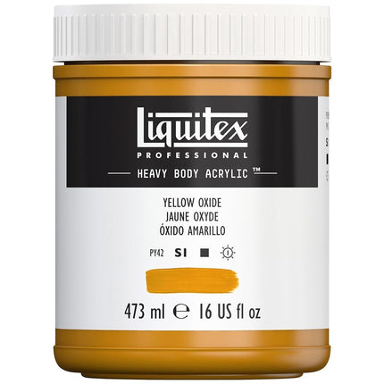 Peinture Acrylique Épaisse Professionnelle Liquitex, Pot de 473 ml (16 oz), Oxyde Jaune